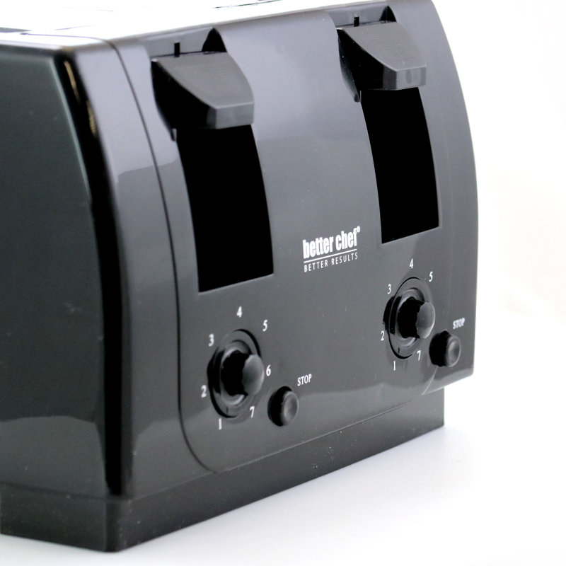 Better Chef 4 Slice Toaster with Dual-Control, Black