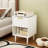 22.92'' H White Modern Nightstand With One Drawer And Open Shelving, Gold - Trimmed Knob, Bedroom Decor Element, Legs 22.92