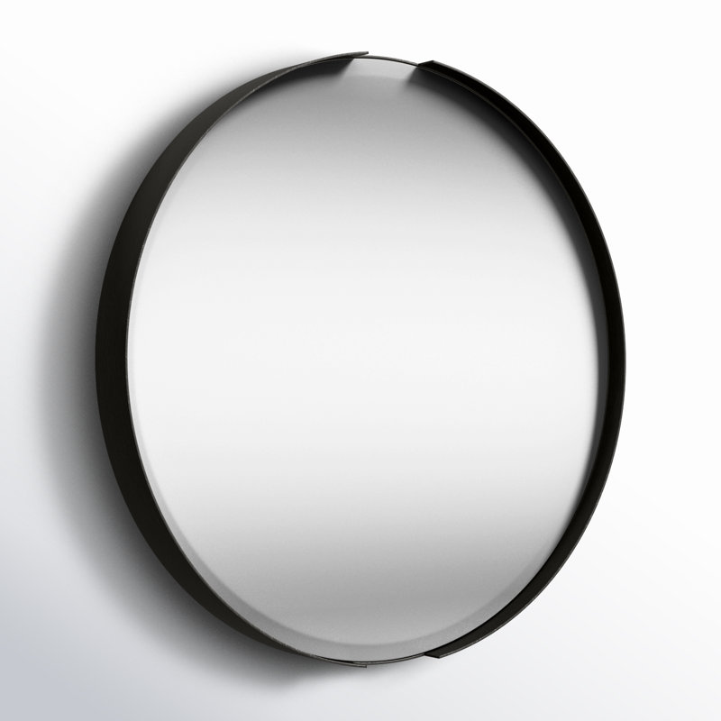 Valo Metal Round Mirror, Black