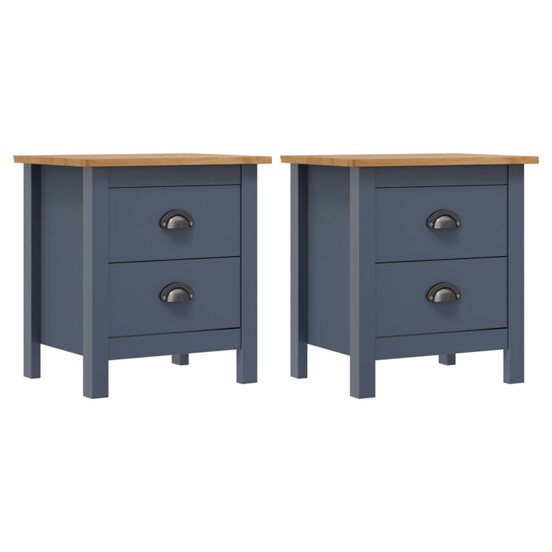 Abdussamad 19.5'' W Solid Wood Nightstand, Gray
