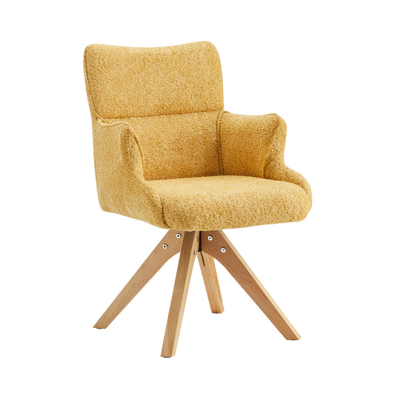 46cm H Fabric Upholstered Metal Armchair, Yellow
