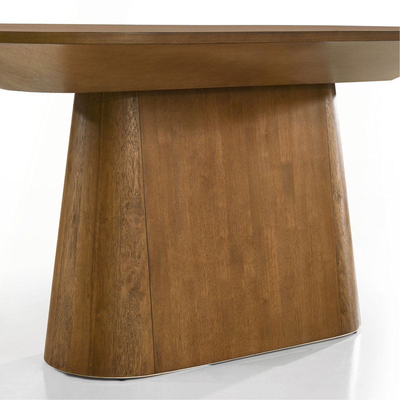 Andrew 88-Inch Oval Dining Table, Walnut Finish – Modern Oval Wood Dining Table With Sculptural Pedestal Base, Seats 8