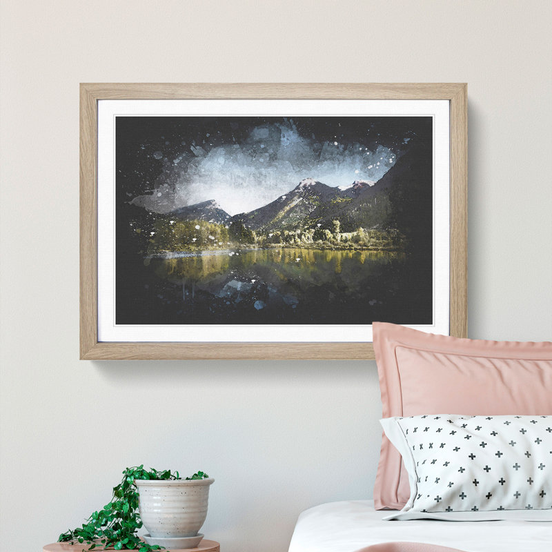 Alpine Lake in Colorado - Picture Frame Graphic Art Print, 33cm H x 45cm W x 2cm D, Oak Framed