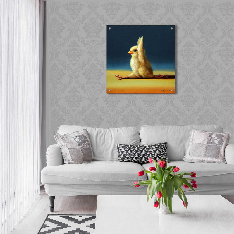 «Yoga Chick Monkey Pose» par Lucia Heffernan, H 24 po x l 24 po x P 0,2 po