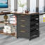 Bureau d'ordinateur en L 59 po avec tiroirs et tablettes de rangement (sans la chaise)-8353770