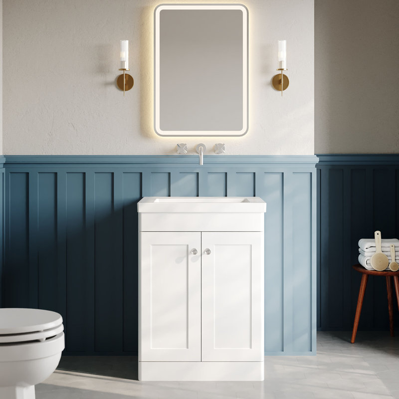 Classique Bathroom Vanity, Satin White, 61.3 cm W