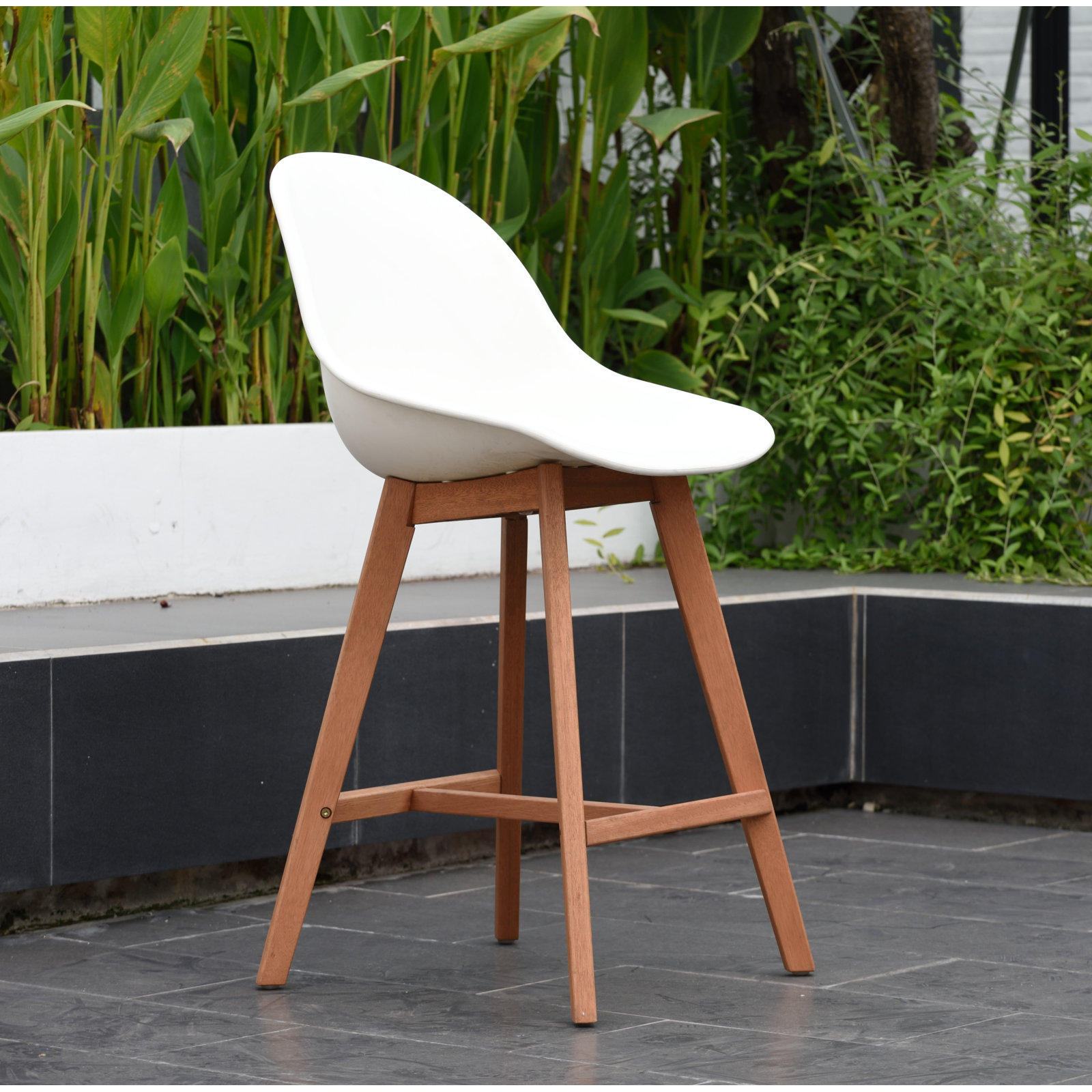 Jermaine 33'' Acrylic Outdoor Bar Stool, Brown