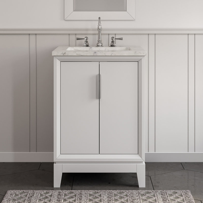 24" Single Bathroom Vanity Set, White