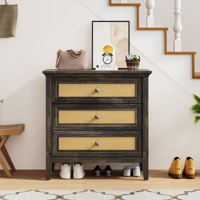 3 - Drawer Dresser Natural Rattan Deco