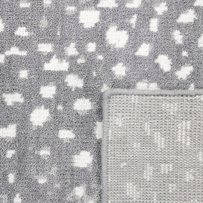 Louis Animal Print Hand-Knotted Wool/Cotton Ivory Area Rug, Rectangle 10' x 14', Gray