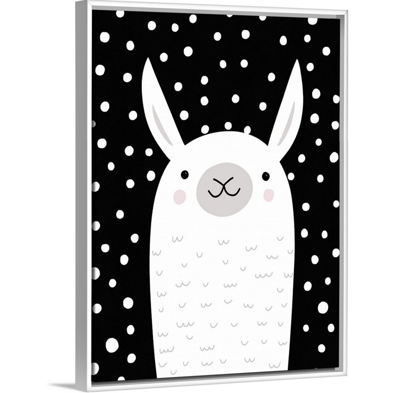 « mixed pattern », art llama Shear, H 40 po x l 30 po x P 1,75 po, Cadre flottant blanc