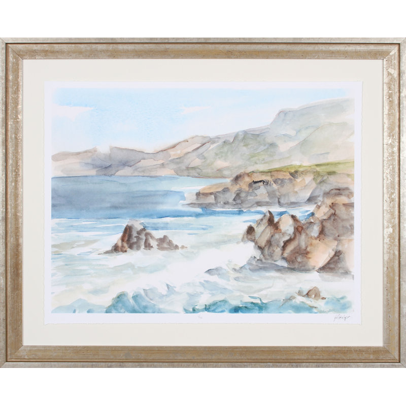 « côtier aquarelle ii », reproduction d’art encadrée