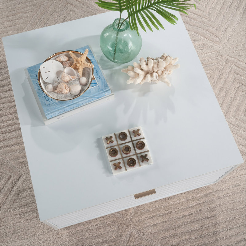 Table basse avec tiroir Coastal, finition blanche Coastal