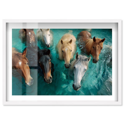 "Herd in the Deep II", reproduction d'art mural par Notoriart, cadre noir, 45 x 30