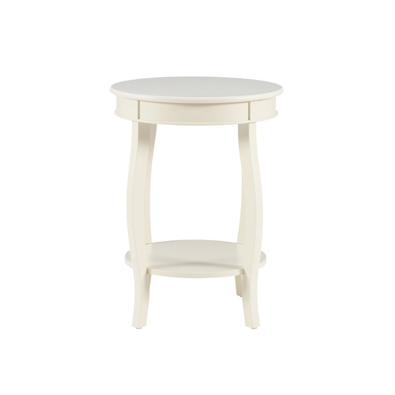 Table de bout avec rangement Everill, Blanc cassé