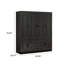 Armoire de chambre noire autoportante avec 2 tringles de suspension, 3 tiroirs et plusieurs sections de rangement
