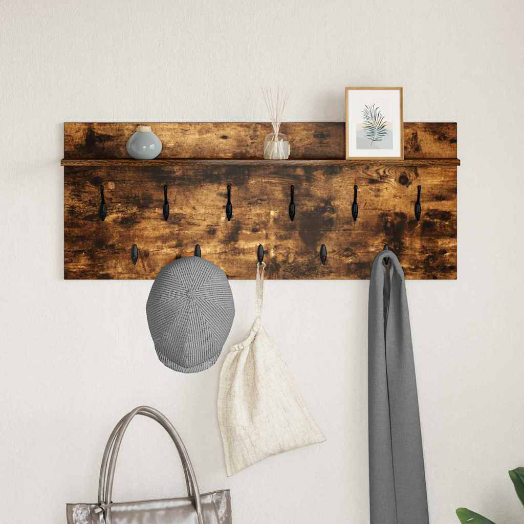 Wall-Mounted Coat Rack With Shelf Engineered Wood