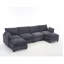 Canapé surdimensionné en U en velours de style contemporain avec 2 repose-pieds-154978492