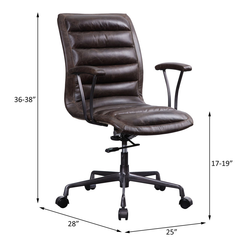 Chaise de bureau pivotante avec roulettes Distress
