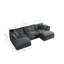 Canapé d'angle moderne convertible 5 places avec 2 repose-pieds réversibles-602736789