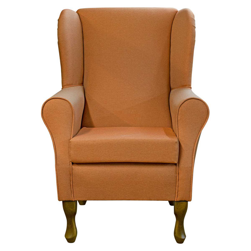 74cm Wide Tufted Wingback Chair, Orange