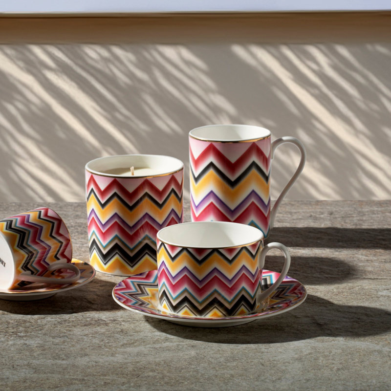 Missoni Tasse tasse de luxe boîte de luxe de Marrakech 3 po, H 3,9 po, capuchon 12,5 oz