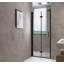 Porte de douche pliante 34 po x 72 po, cadre en verre trempé 1/4 po (6 mm), film antidéflagrant