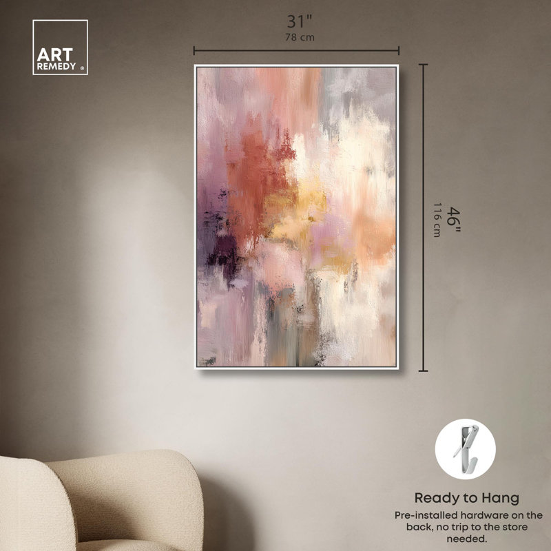 "Hazy Sunset I", reproduction d'art sur toile par Art Remedy, cadre blanc, 30 x 45, H 46 po x l 31 po, Cadre blanc