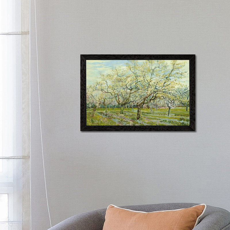 The White Orchard by Vincent Van Gogh - Painting on Canvas, 66.04 cm H x 45.72 cm W, Black Framed
