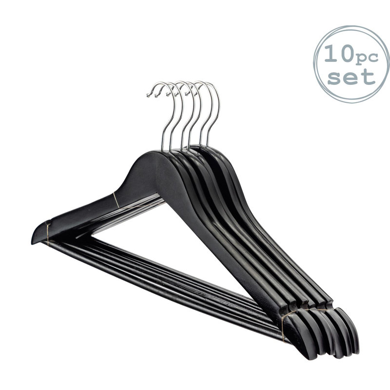 Harbour Housewares - Wooden Coat Hangers, Black