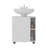 Parade Under Pedestal Sink Cabinet, 1 Door, 5 Open Compartments, Melamine Finish, White-1119494872