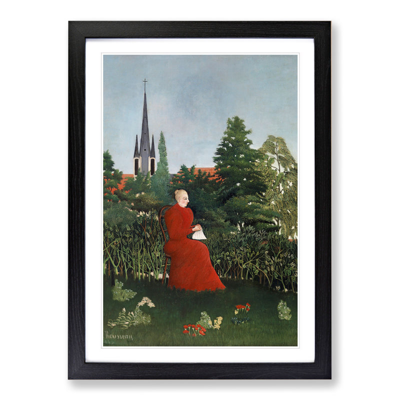 Portrait of a Woman by Henri Rousseau - Picture Frame Painting, Black Framed, 65cm H x 48cm W x 2cm D