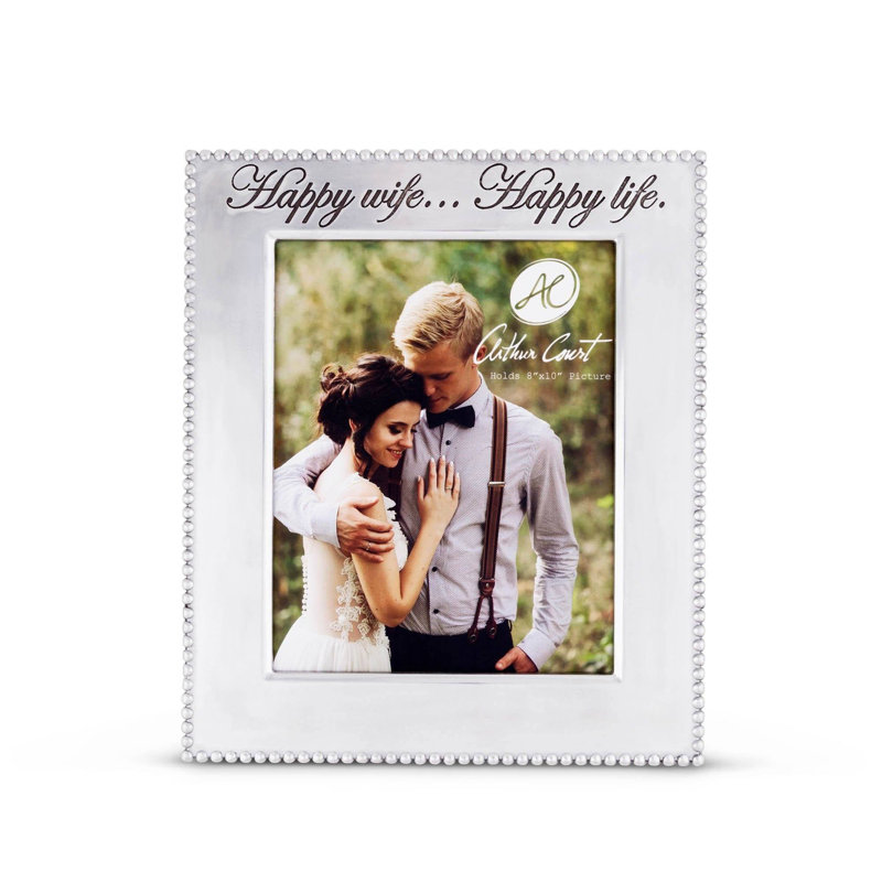 Classic Silver Beaded 8x10 Tabletop Photo Frame