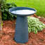 Baignoire pour oiseaux extérieure autoportante en métal Brytnee Gleeful Garden, résistante aux rayons UV - bleu-308021032