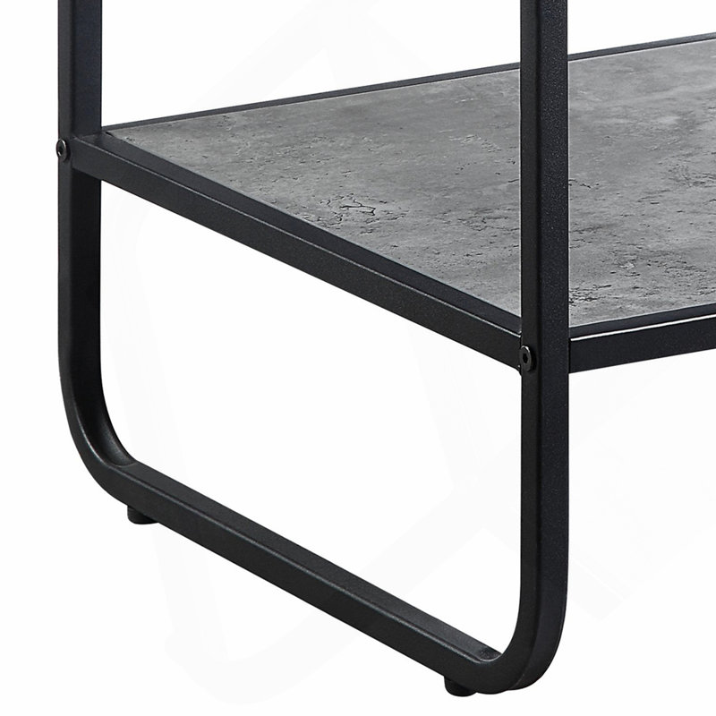 Table de bout en béton gris et noir