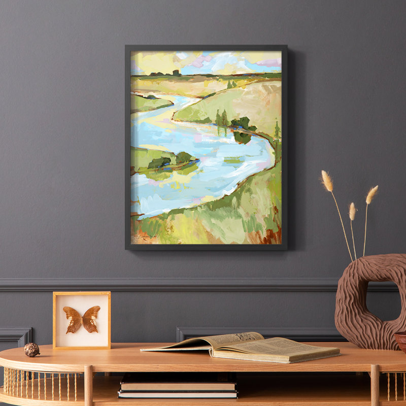 «Upriver I», reproduction encadrée - bois massif, Noir, H 10 po x l 8 po