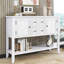 Console de rangement rétro avec quatre petits tiroirs et une tablette inférieure pour les salons, les entrées et les cuisines-1027962447-1027962446-1027962455