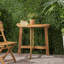 Table de bistro semi-ronde pliable en bois naturel de style chic