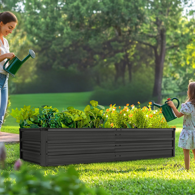Rectangular Galvanized Raised Garden Bed Planter Box
