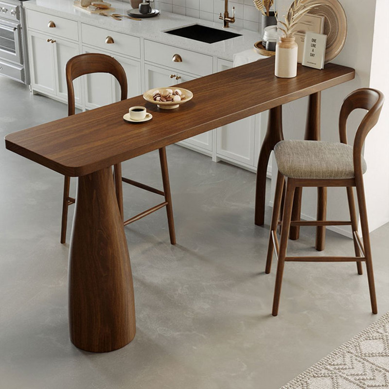 Ensemble de tables de bar 2 personnes en bois massif brun-noisette, H 39,37 po x l 62,99 po x P 17,72 po