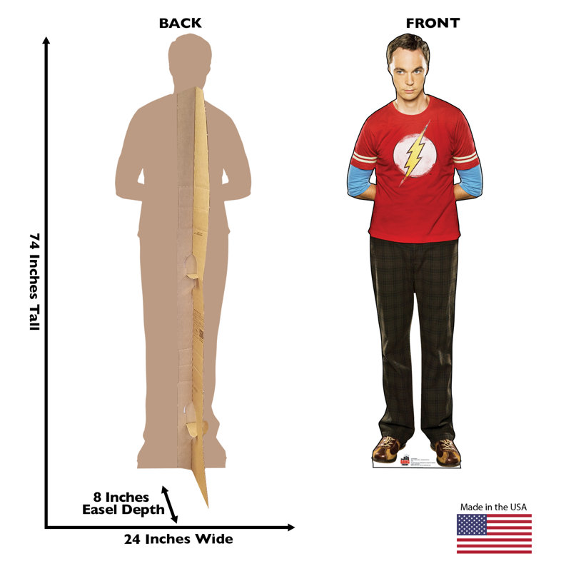 Sheldon Red Shirt Big Bang Theory Life-Size Cardboard Cutout