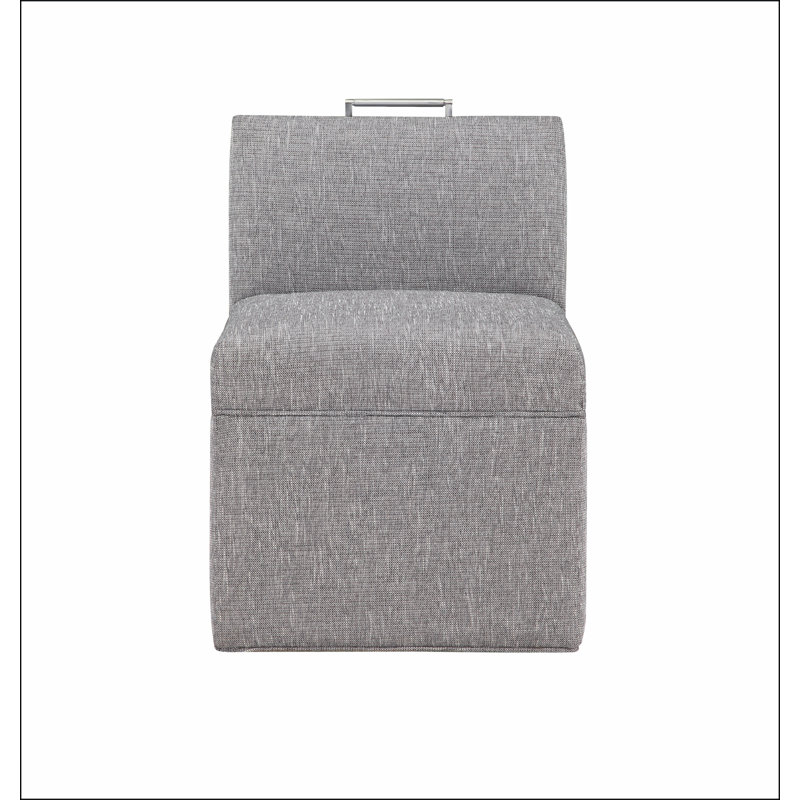 Grey Fabric Armless Chair