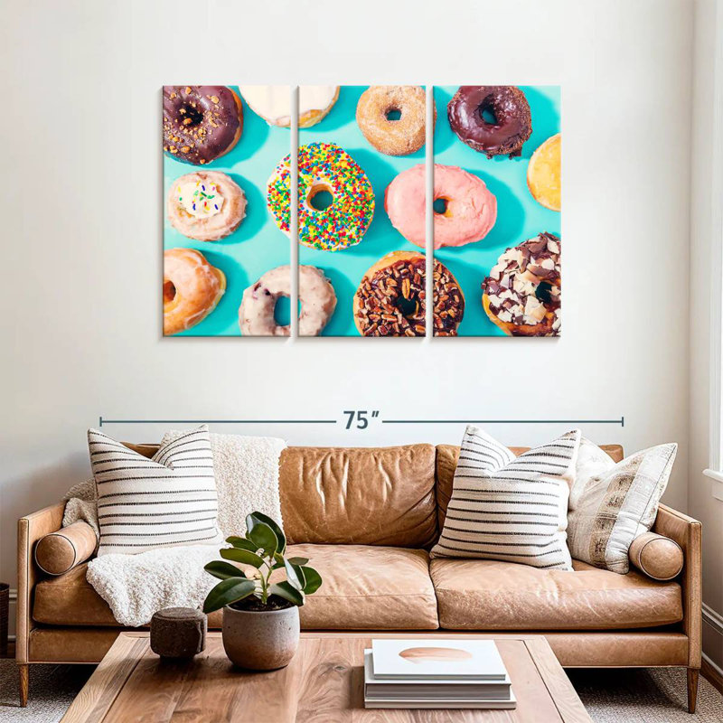 Yarlin Donuts sur sarcelle, H 36 po x l 57 po