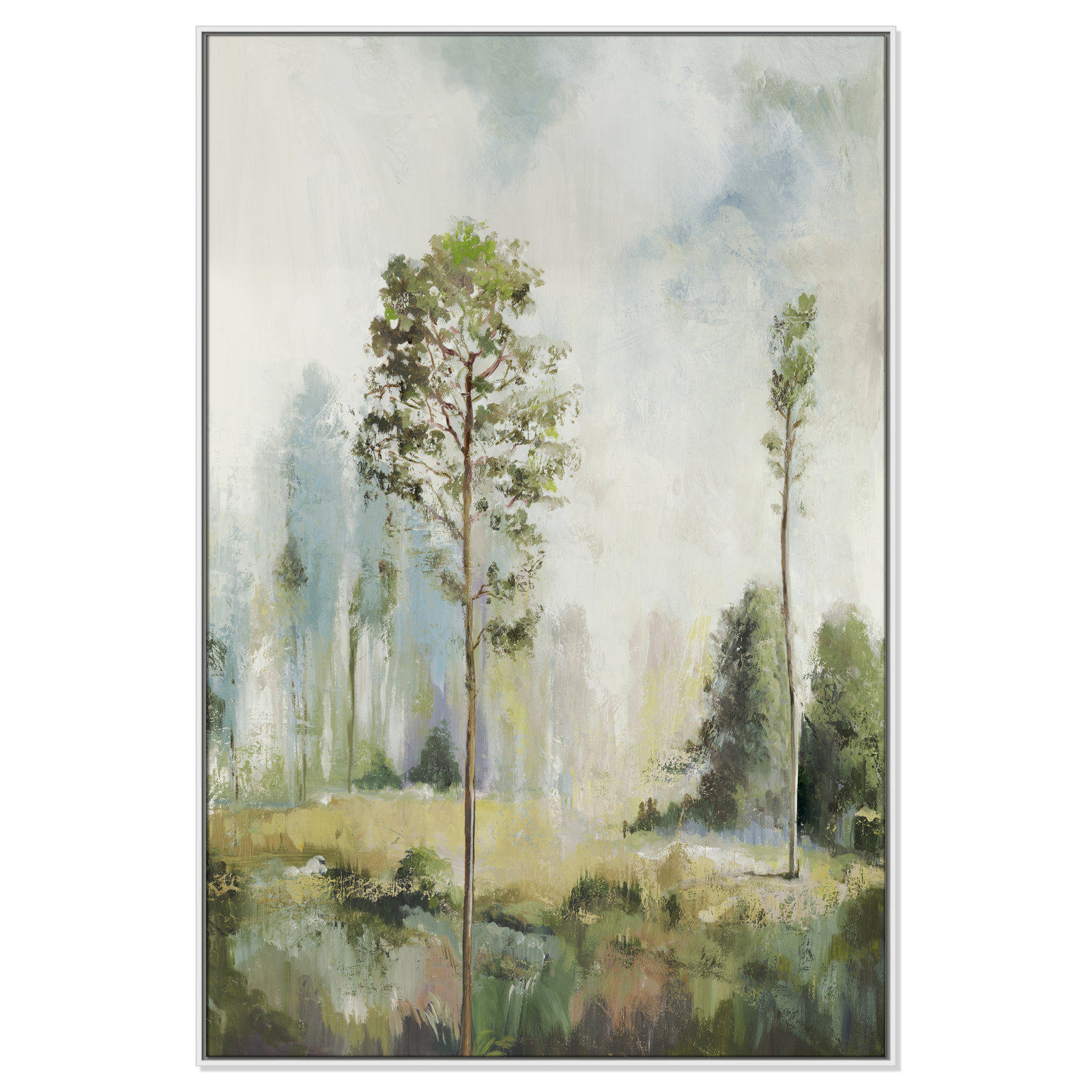 Teton "Tall Green Trees I" Print by Allison Pearce, 61.5" H x 41.5" W, White