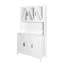 Armoire de rangement pour garde-manger, buffet autoportant avec portes en verre et tablettes ouvertes