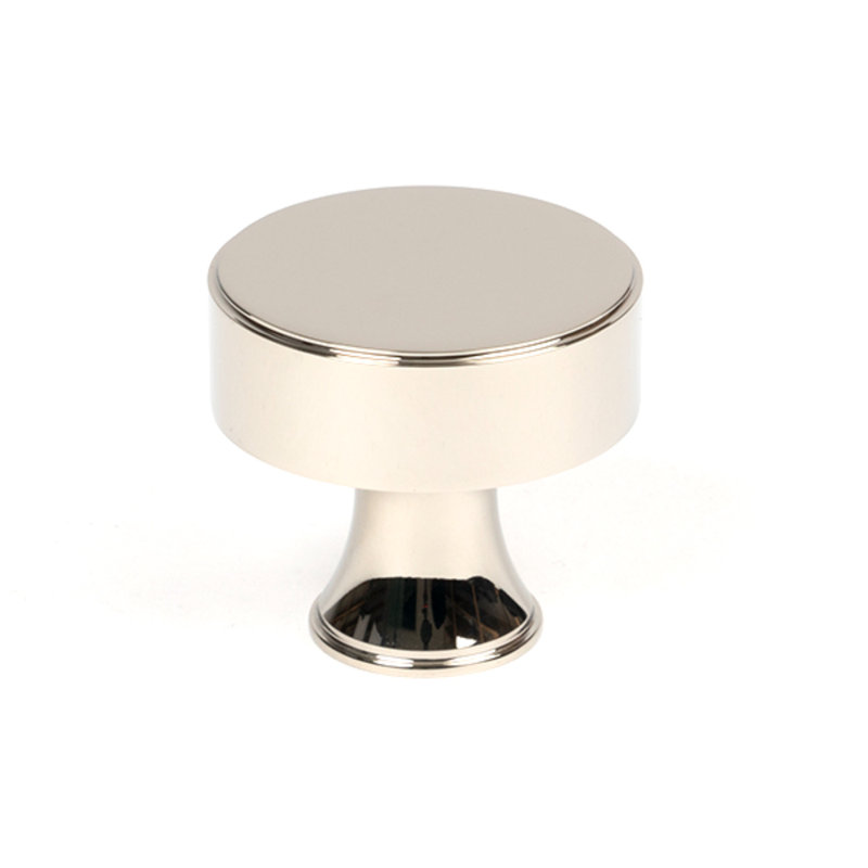 Matt Black Scully Cabinet Knob - 38Mm, 4 cm, Polished Nickel