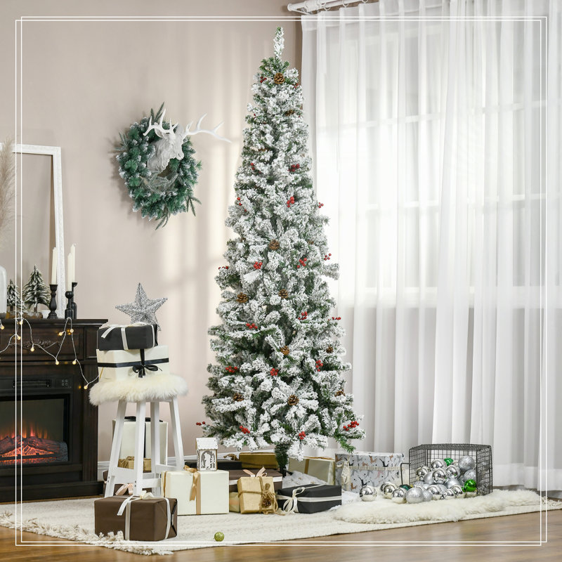 Arbre de Noël artificiel enneigé 7,5 pi, H 7,5 pi