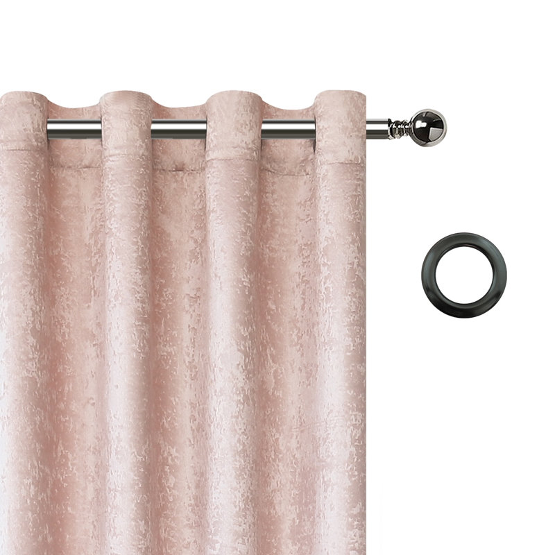 Eruh Semi Sheer Curtain Pair, Rose