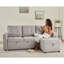Canapé-lit avec canapé-lit, canapé-lit escamotable de 84 po avec 2 ports USB et porte-gobelets, canapé convertible en L capitonné avec méridienne de rangement-1774385599