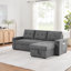 Canapé modulaire réversible en tissu tissé gris Toby